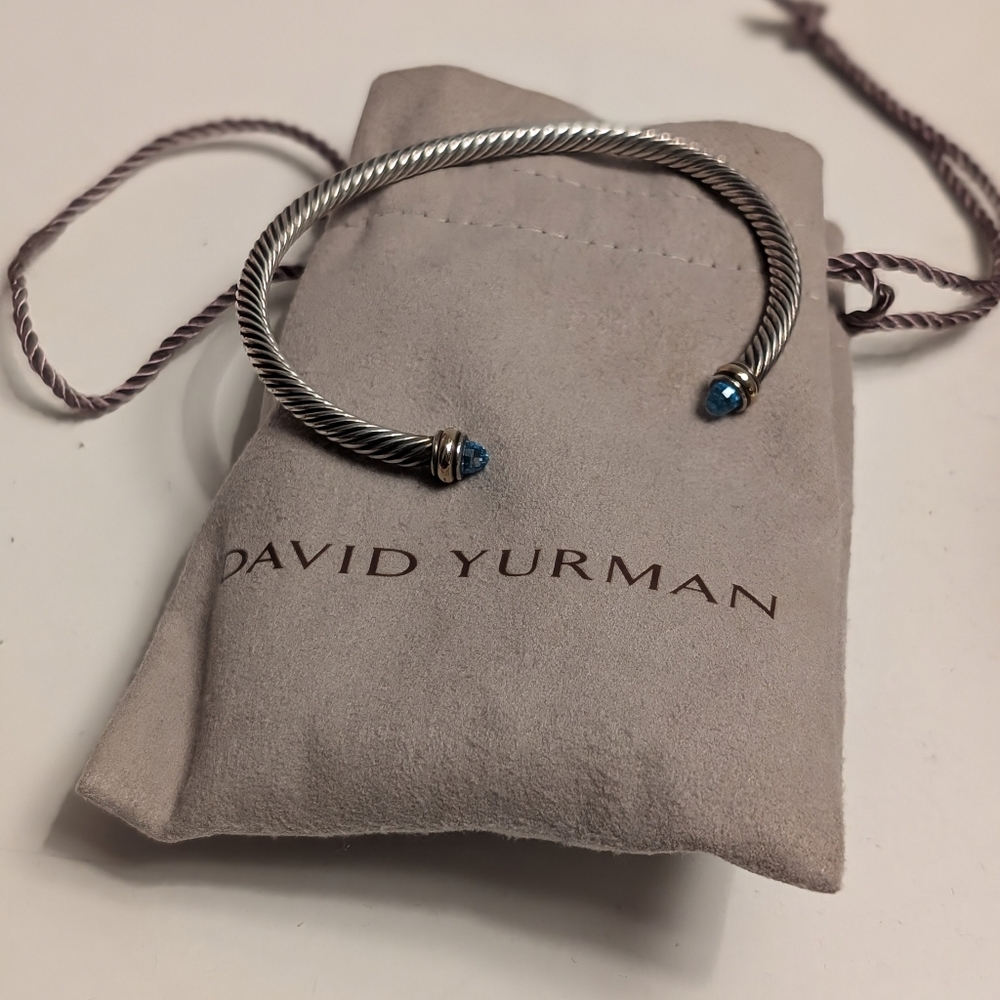 David Yurman Classic cable bracelet blue topaz as pictured. Worn only twice.